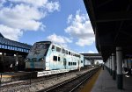 Tri-Rail shuttle train at Metrorail Transfer Station with Rotem Cab Car # 512 in the lead 